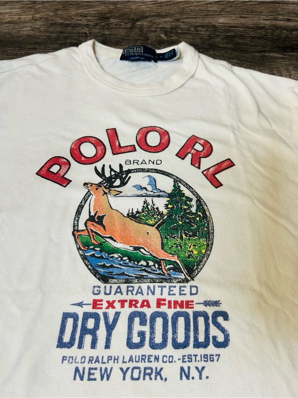 Ralph Lauren White Short-Sleeve Graphic Tee with Red Logo